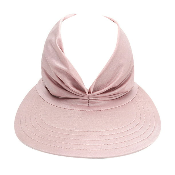 Women Summer Metal Standard Visor Pleated Sun Hat New Beach Hat 